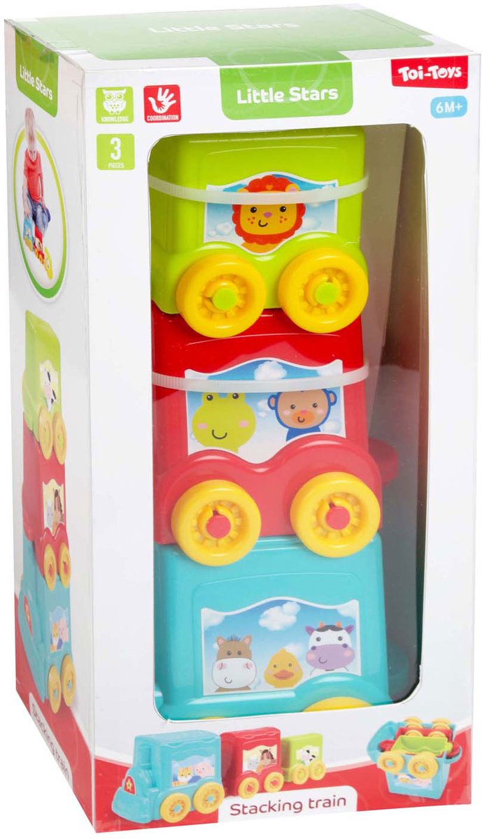 Toi-Toys Little stars baby stapeltoren trein, 3dlg.