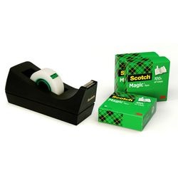Scotch Tapedispenser c38 zw + 4 rollen
