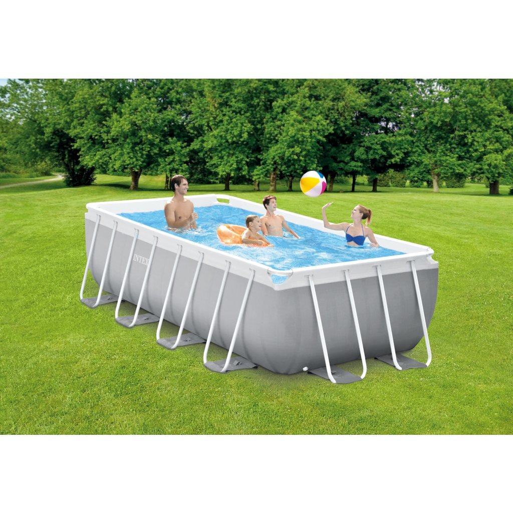 Intex 26790gn prism frame zwembad 400x200x122 cm grijs blauw