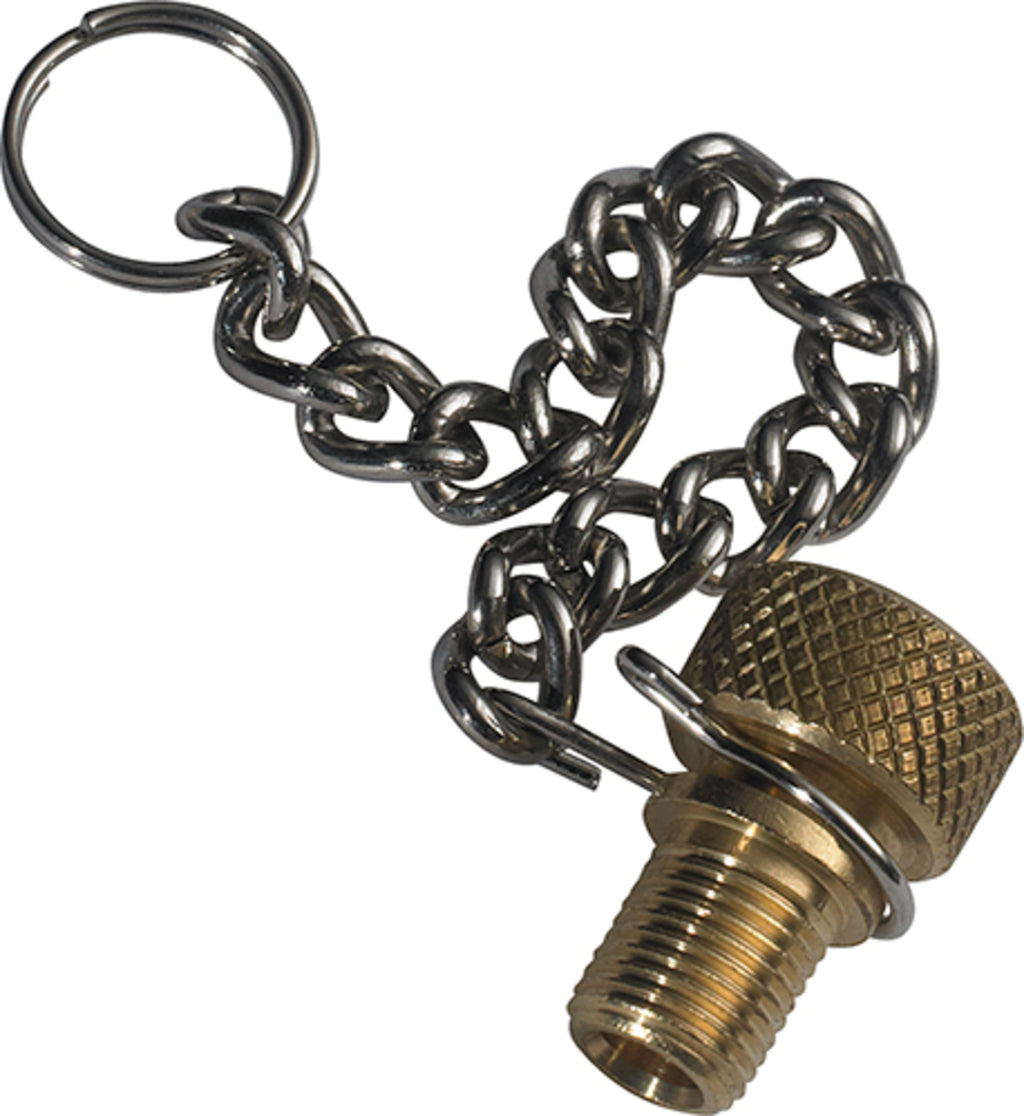SKS Pompd slangnippel m ketting koper