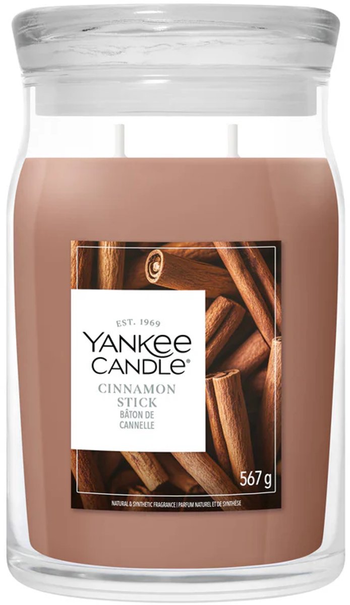 Yankee Candle - cinnamon stick large jar geurkaars - 90 branduren - twee lonten
