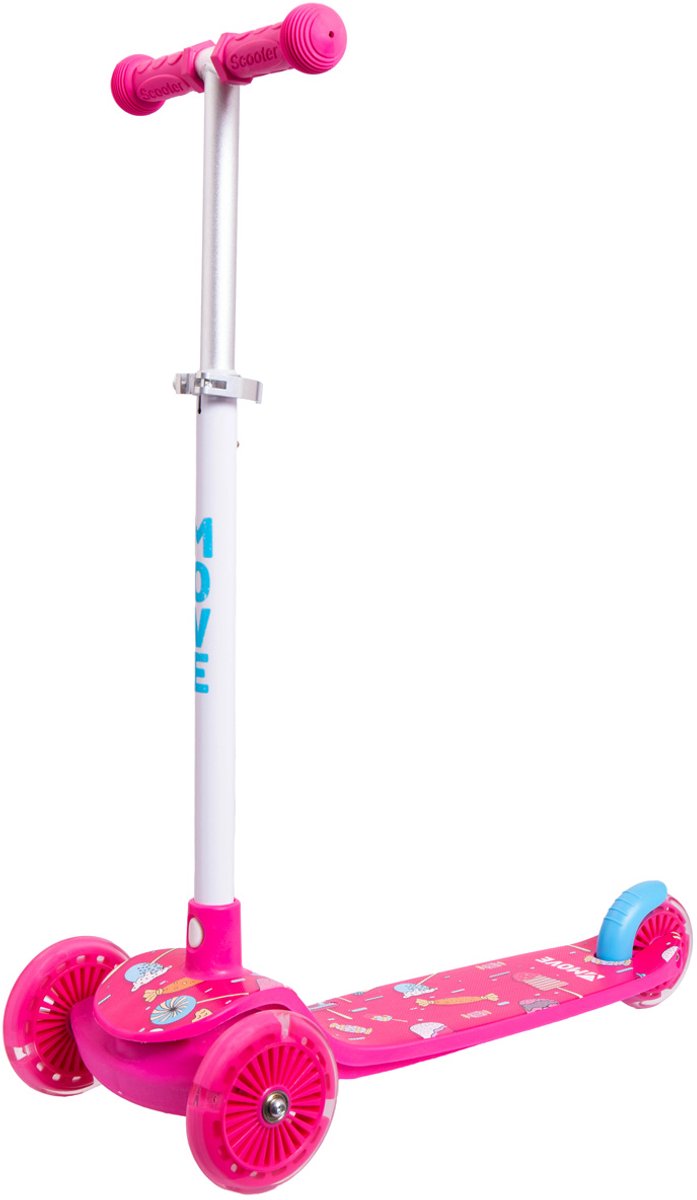 Move Skates Driewielstep - move tri scoot candy - verstelbare stuurhoogte - lichtgevende wielen - snoepjesprint - vanaf 3 jaar