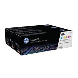 Tonercartridge HP CE371AM Nr. 128A cyaan magenta geel 3-pack
