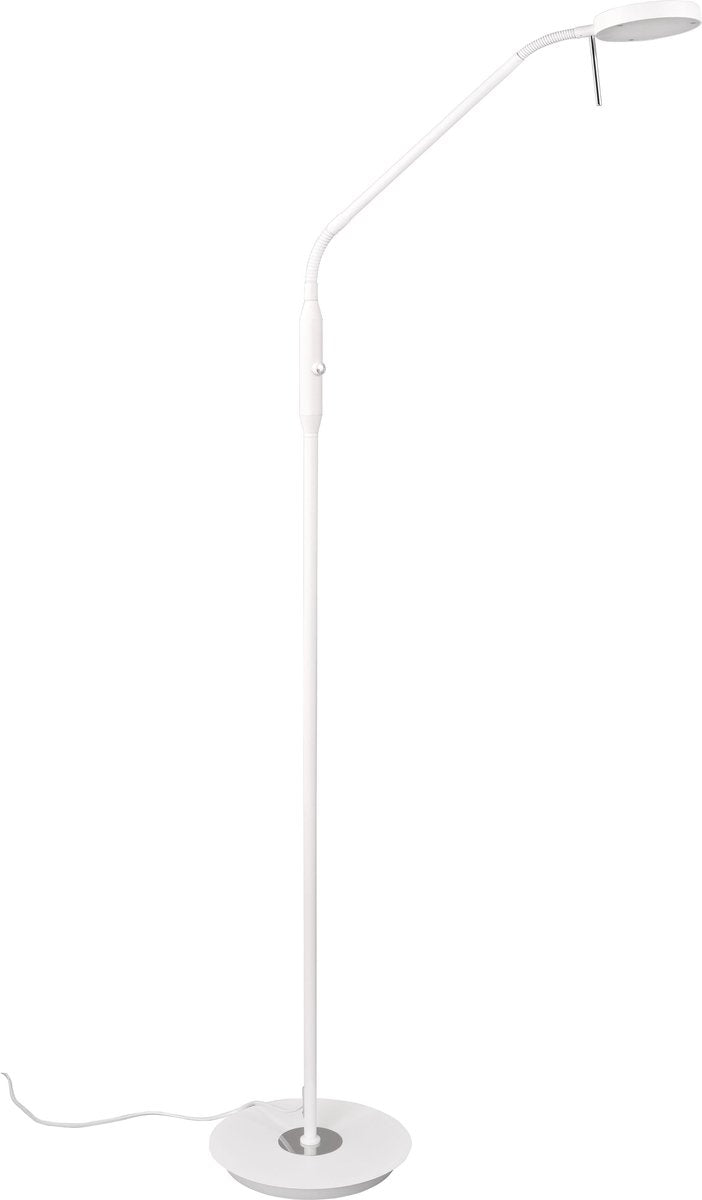TRIO monza vloerlamp - leeslamp - wit mat - flex arm - dimbaar - lichtkleur instelbaar