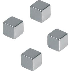 Neodym magneten Franken 10x10mm chroom 4 stuks