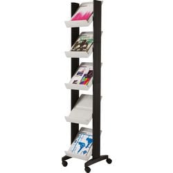 Mobiele folderhouder Paperflow Corner A4 5 legborden zilver