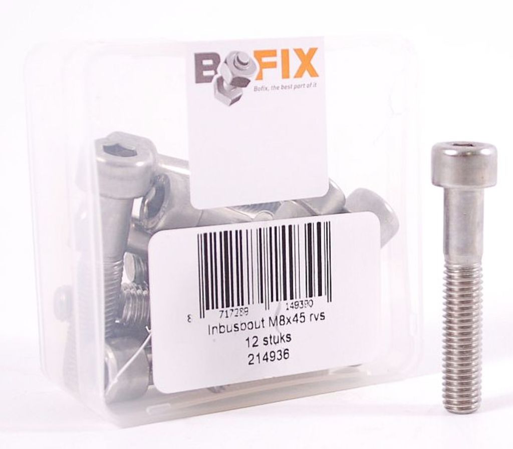 Bofix Inbusbout m8x45 rvs (p12)