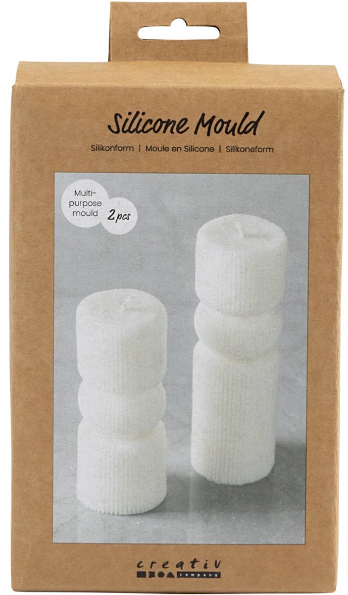 Creativ Company siliconen gietvorm geribbelde cilinder boog 2 stuks 11-14 cm.