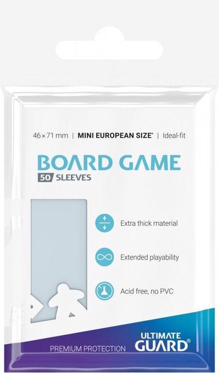 Ultimate Guard board game sleeves (50) - mini european card sleeves for board game cards