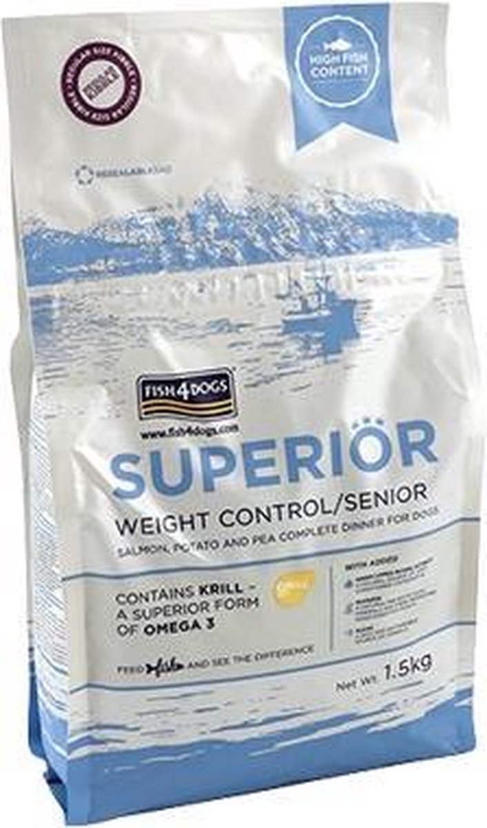 Fish4Dogs superior senior weight control - small bite - 1.5 kg