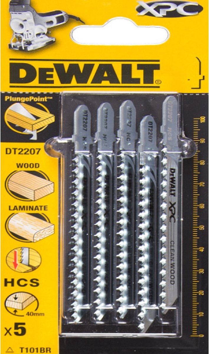 DeWalt dt2207 hcs decoupeerzaagblad xpc clean - 2.5mm tandafstand - hout laminaat (5st)