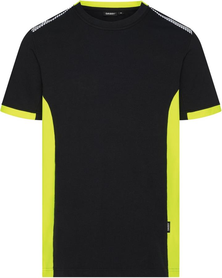 DASSY polo veracruz nachtblauw fluogeel l