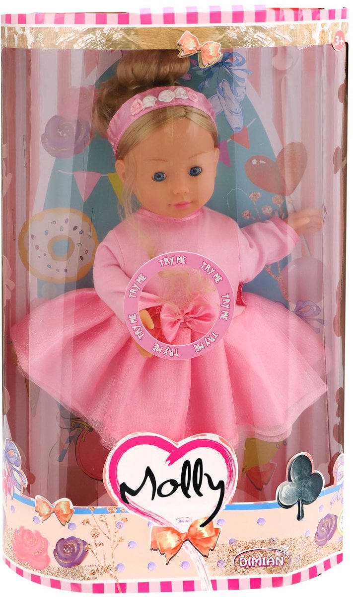 Ottosimon Dansende pop molly 40 cm met muziek en liedjes speelgoed.