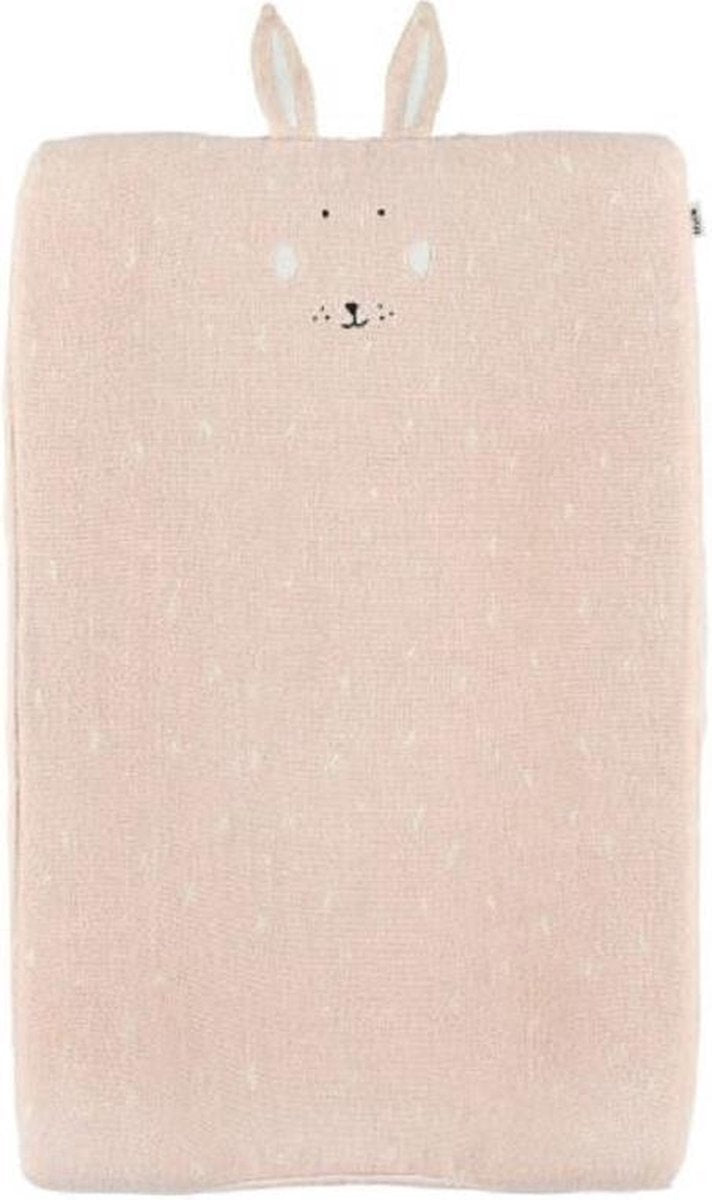 Trixie hoes voor aankleedkussen - mrs. rabbit - zacht aankleedkussen 70x45cm- 100% biologisch katoen - roze