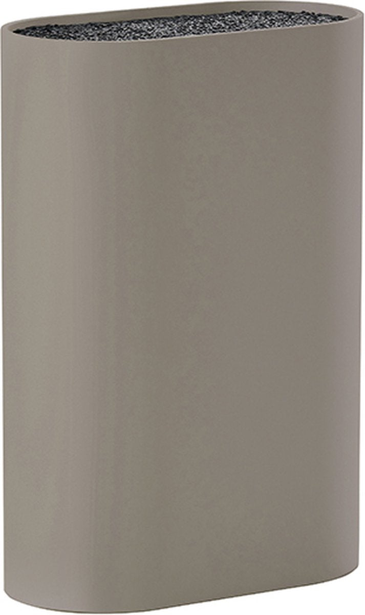 Zone Denmark singles messenblok - mes houder - universeel - 17 x 9 x 24 cm - taupe - kunststof - koken - keuken - keukenmesassecoires - ovaal
