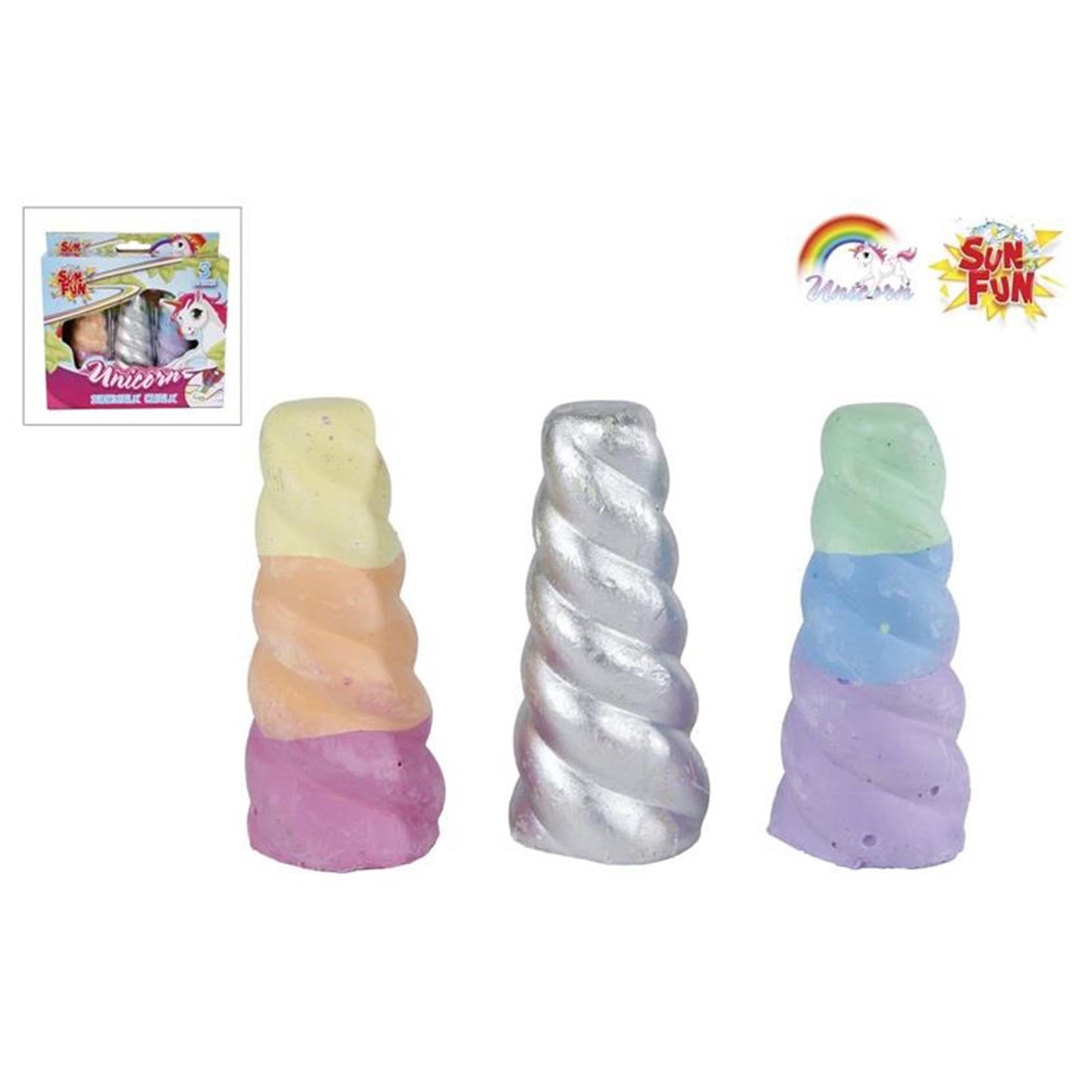 Sun Fun stoepkrijt unicorn hoorn 8cm