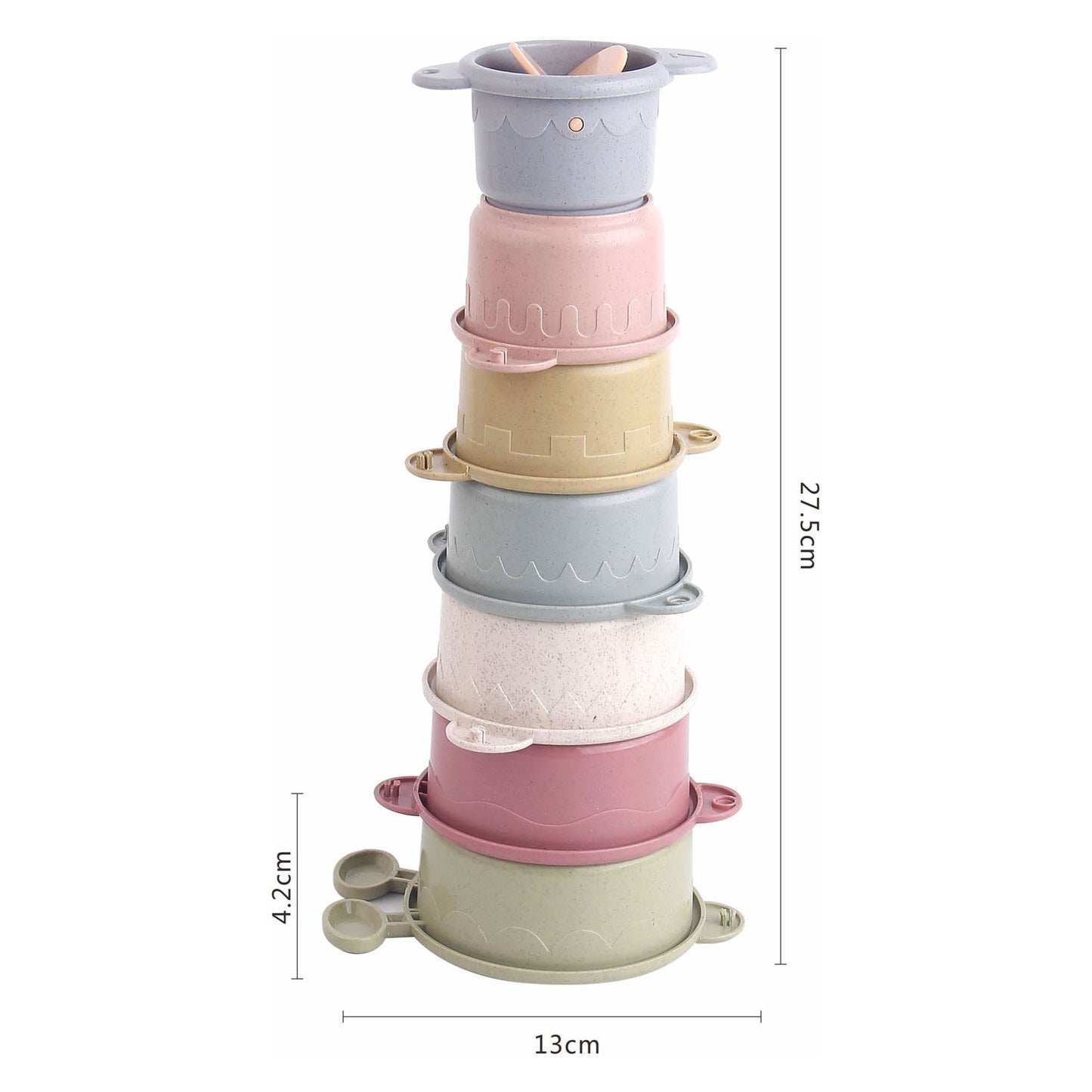 Lobbes Waterval badbekers pastel, 8dlg.