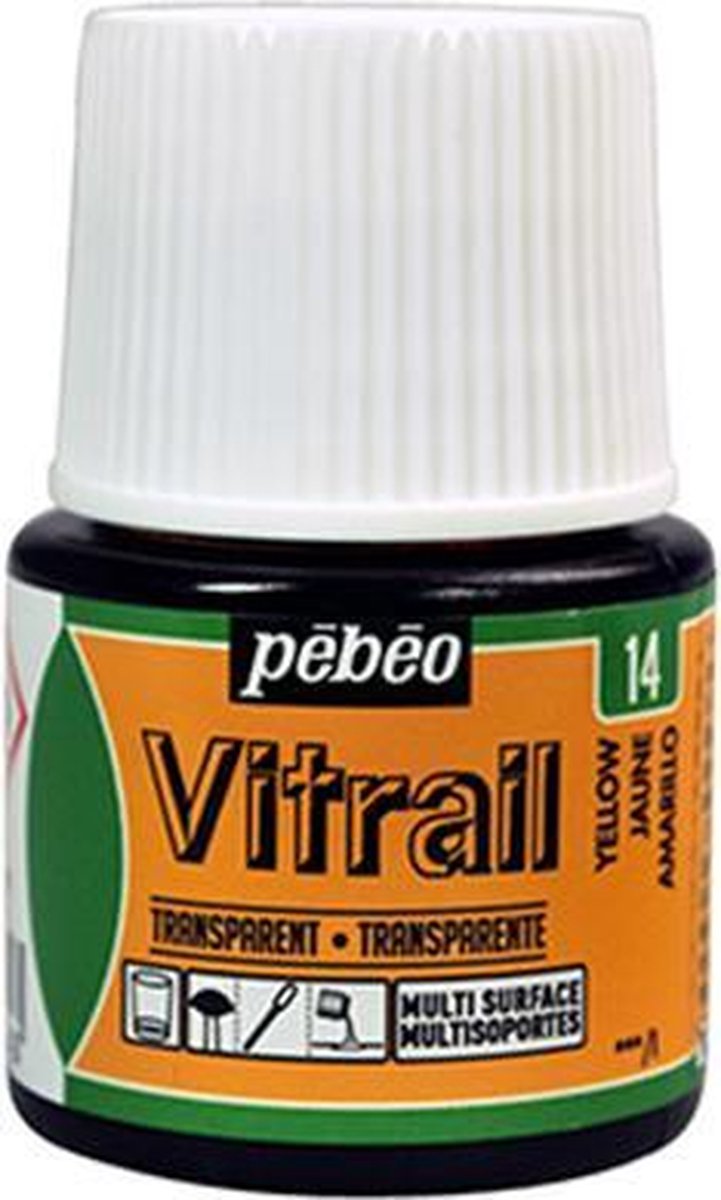 Pebeo Glasverf - transparan glanzend - vitrail transparant - 14 yellow - 45 ml