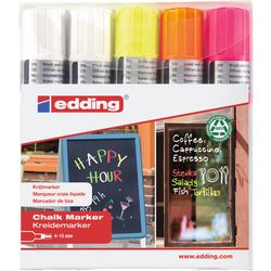Krijtstift Edding E4090 kleur assortiment pak 5 stuks