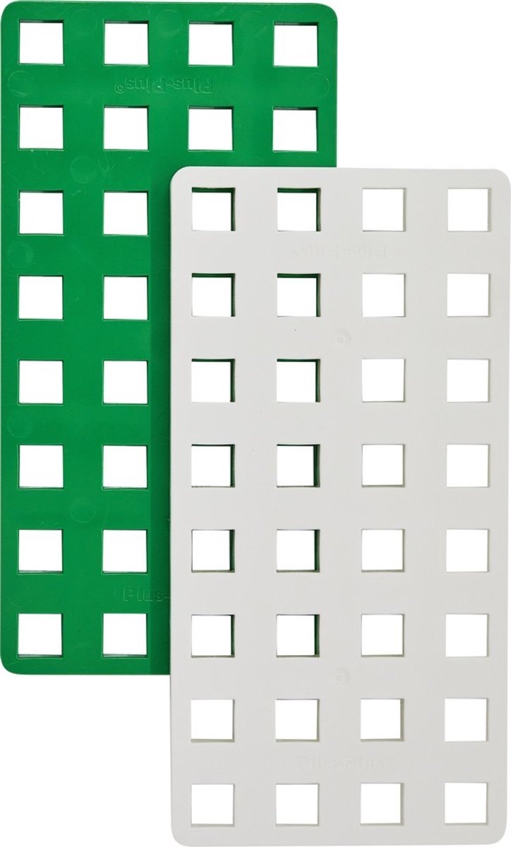 Plus-Plus big bouwplaat groen wit 2 delige bouwset - 3287 - bouwspeelgoed - constructiespeelgoed - set met bouwstenen - vanaf 1 jaar