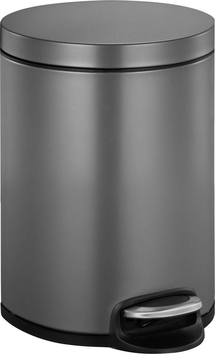 EKO - serene pedaalemmer 5 liter - steel plastic - platinum - prullenbak