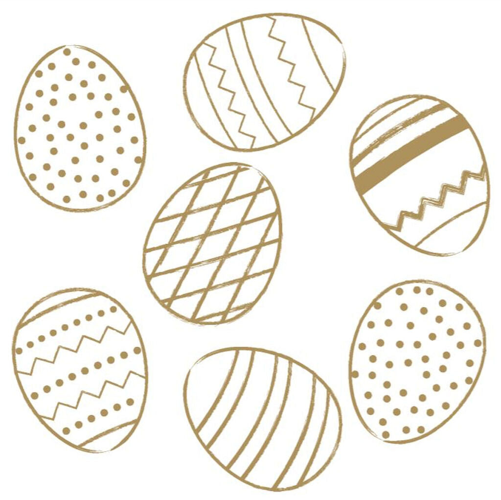 Duni servetten golden eggs 3-laags 33x33cm