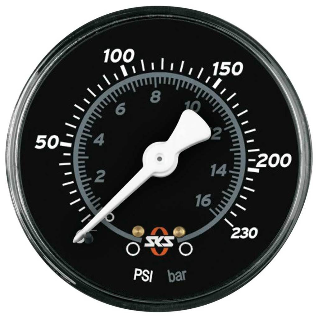 SKS Pompd manometer 63mm 230 psi zw
