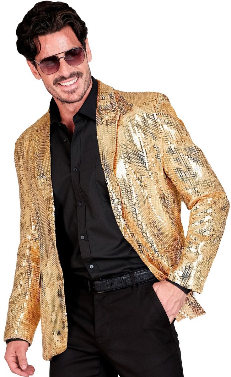 Widmann Pailletten colbert funky showmaster goud man