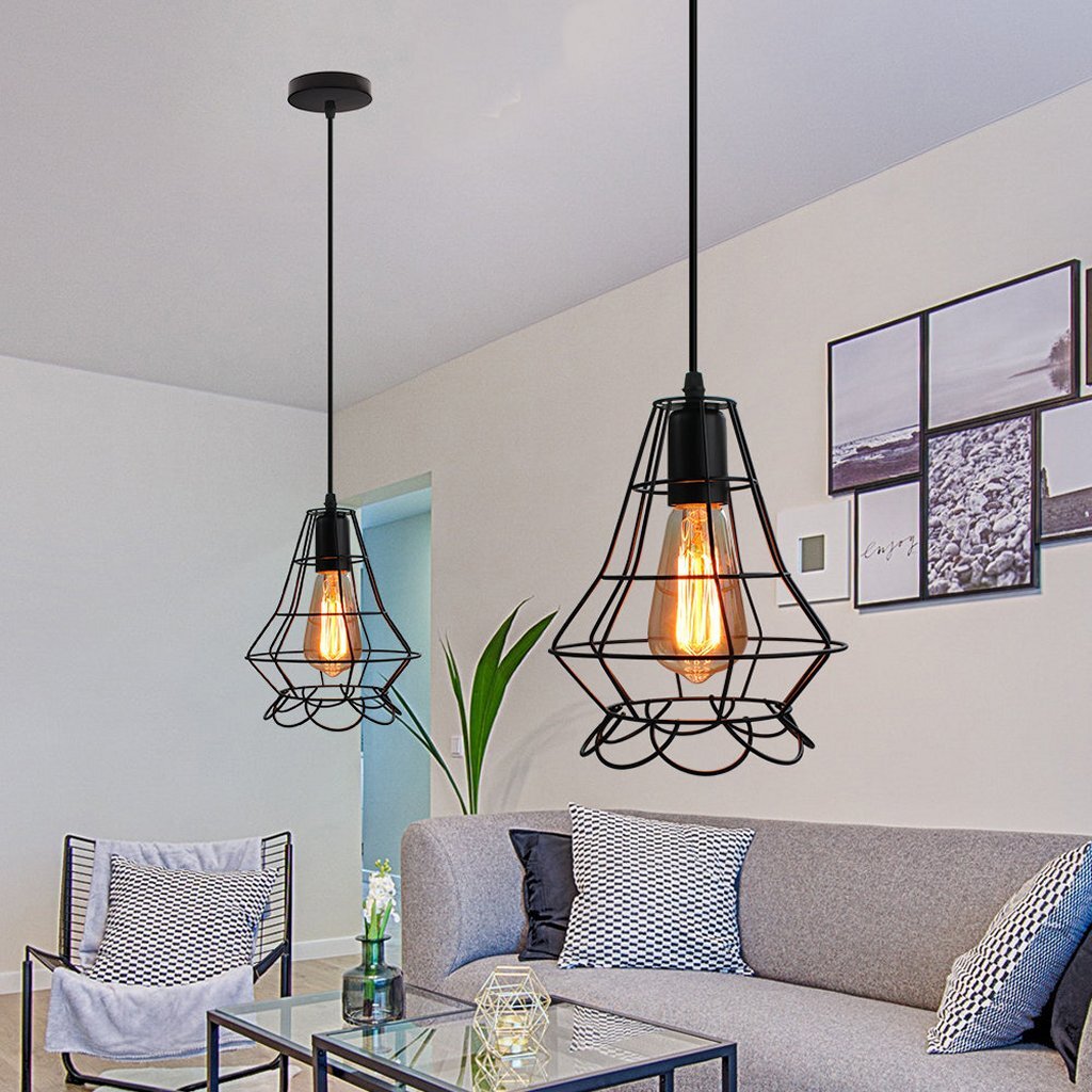 Homestyle Pro mk012-b industriële hanglamp 19x22 cm zwart metaal