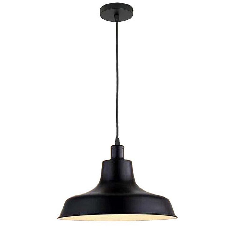 Homestyle Pro mk111-bb industriële hanglamp 36x22 cm zwart metaal