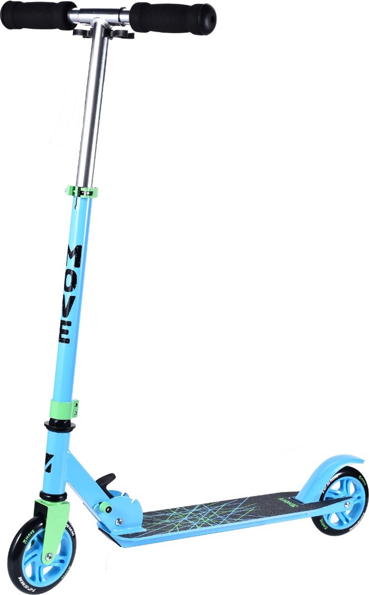 Move Step - scooter 125 stripes - blauw - 125mm - vouwbaar - stuur in hoogte verstelbaar - vanaf 3 jaar