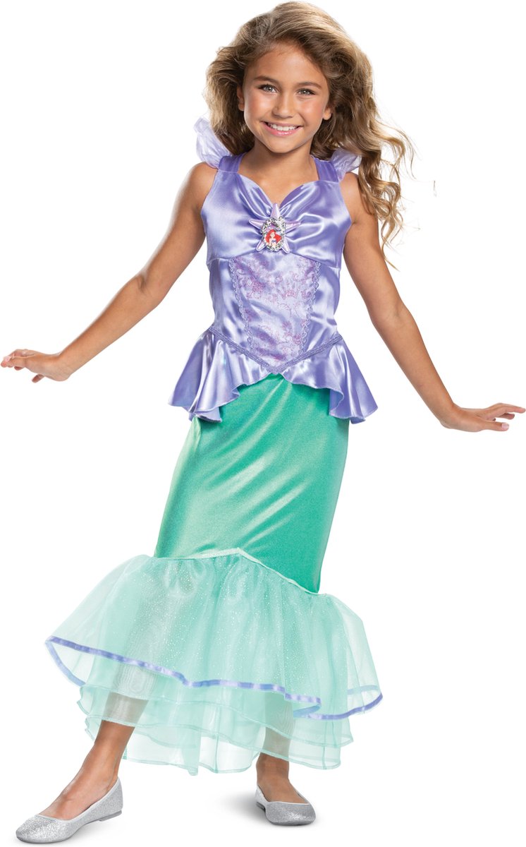 Disguise Disney prinses - the little mermaid, ariel jurk deluxe, maat s (5 - 6 jaar), meisjes