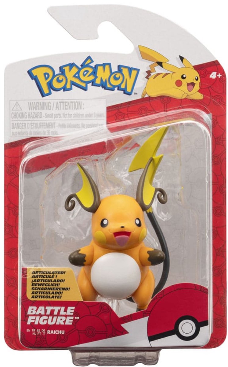 Jazwares pokémon battle figure raichu 5 cm action figuur
