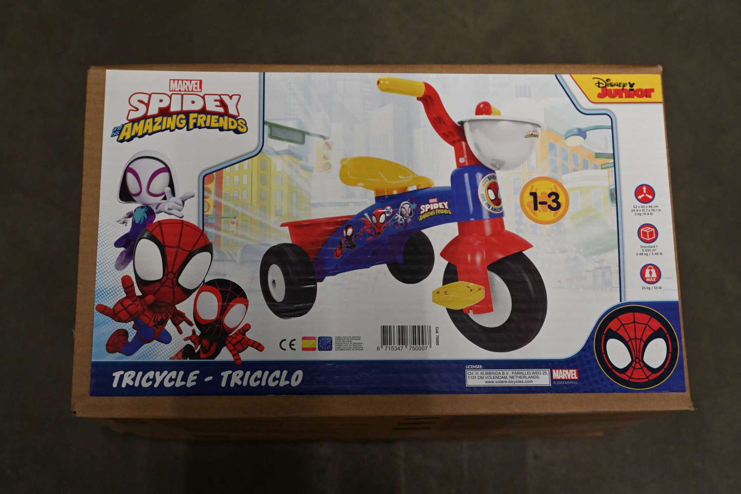 Volare Driewieler marvel spidey - jongens - blauw