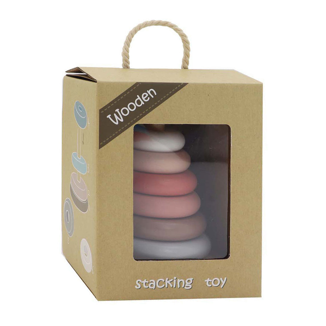 Lobbes Houten stapeltoren pastel, 6dlg.
