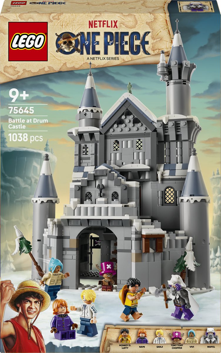 LEGO one piece slag bij kasteel drum piraten speelgoed voor kinderen 75645