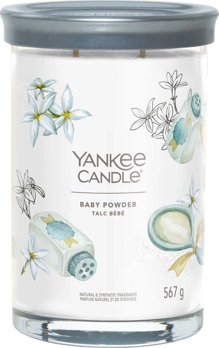 Yankee Candle - baby powder large tumbler geurkaars - 100 branduren - twee lonten
