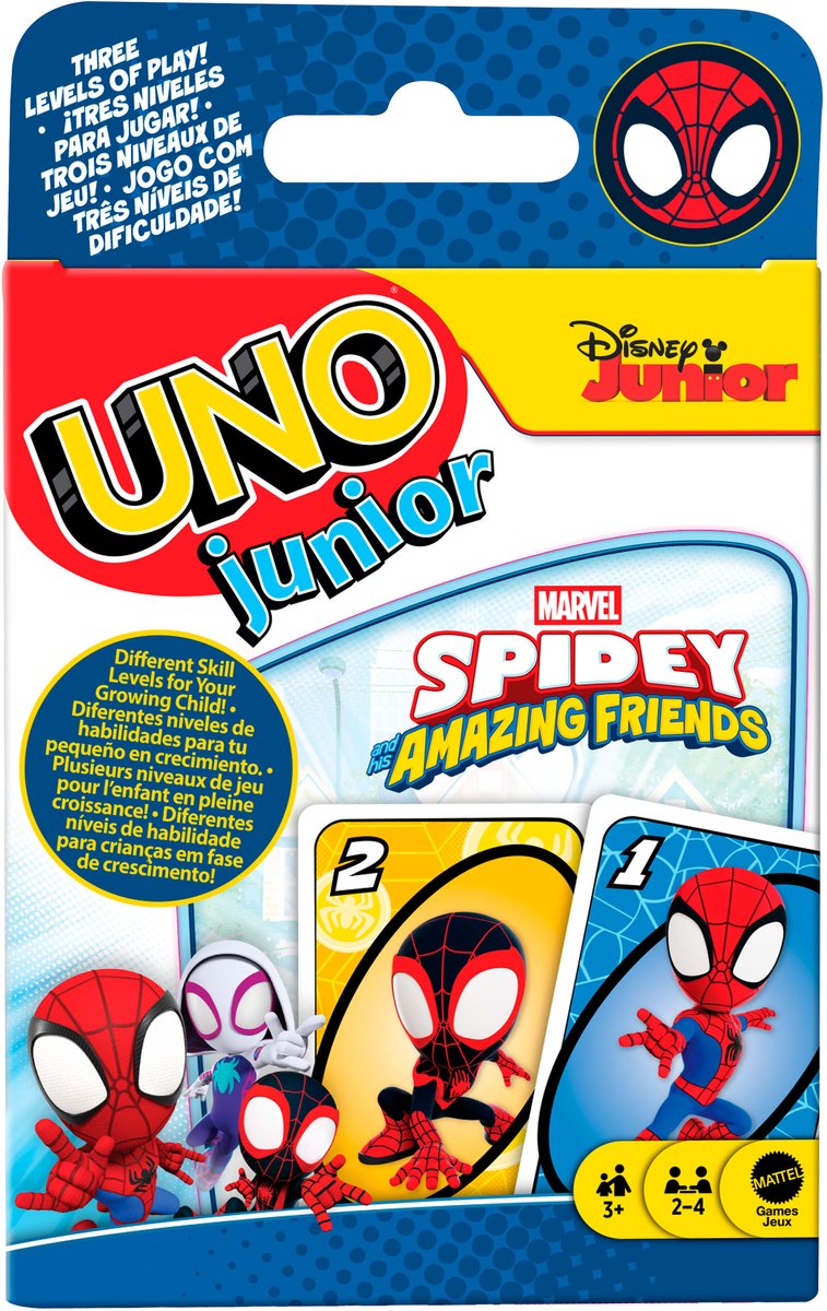 Mattel Games uno junior spidey friends