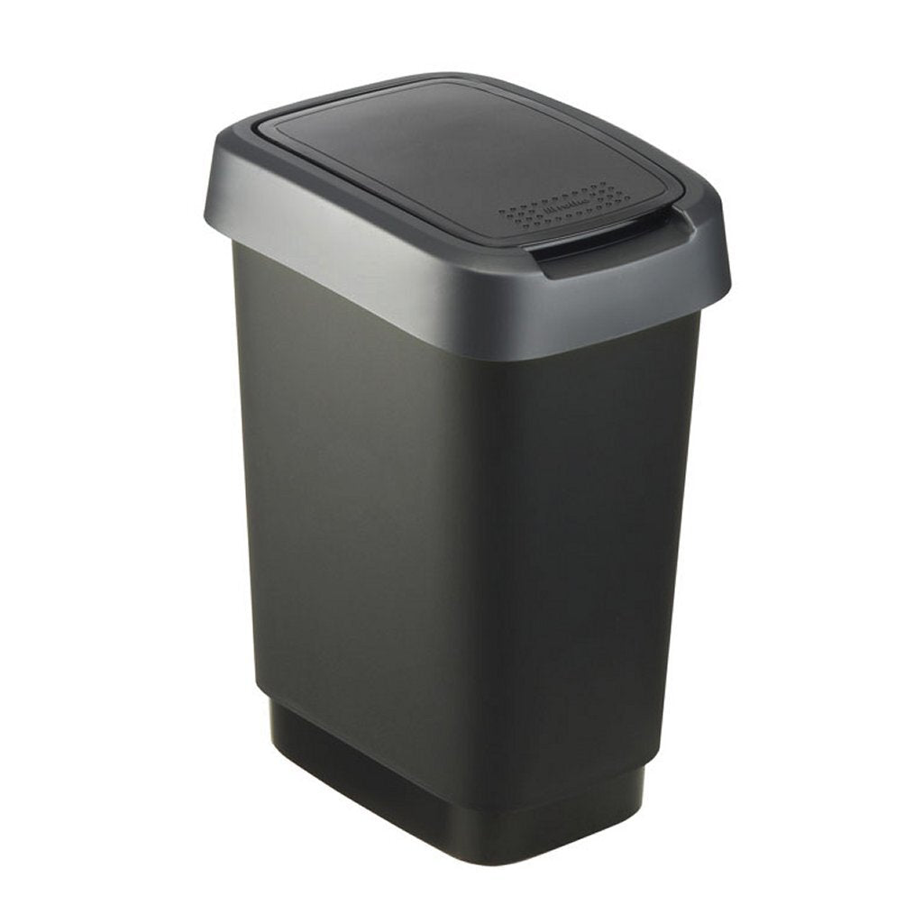 Rotho twist afvalbak 10l zwart