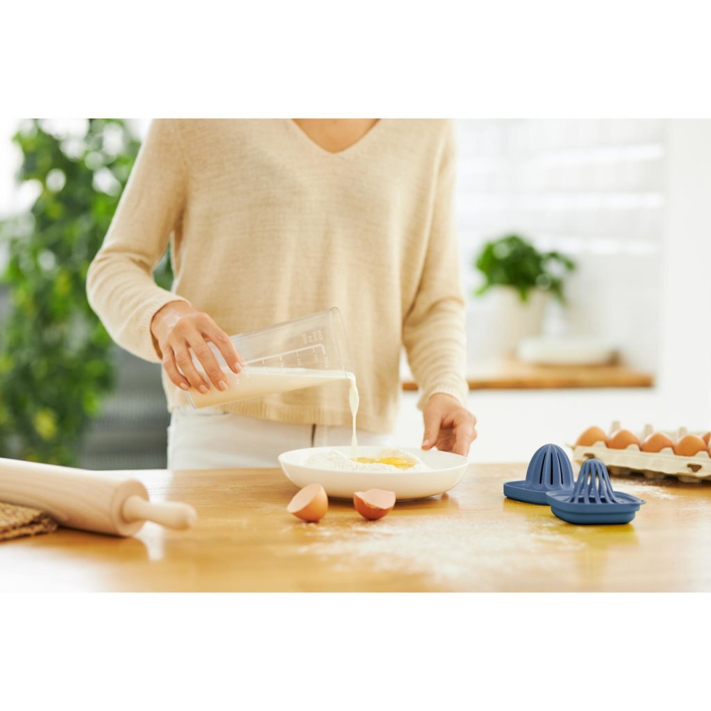 Rotho loft shaker met pers 1l horizon blauw transparant