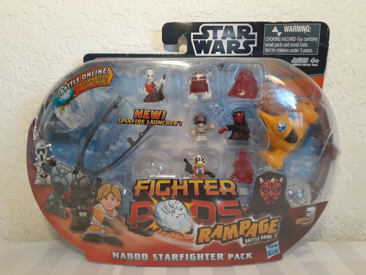 Hasbro Star wars fighter pods rampage battle game naboo starfighter.
