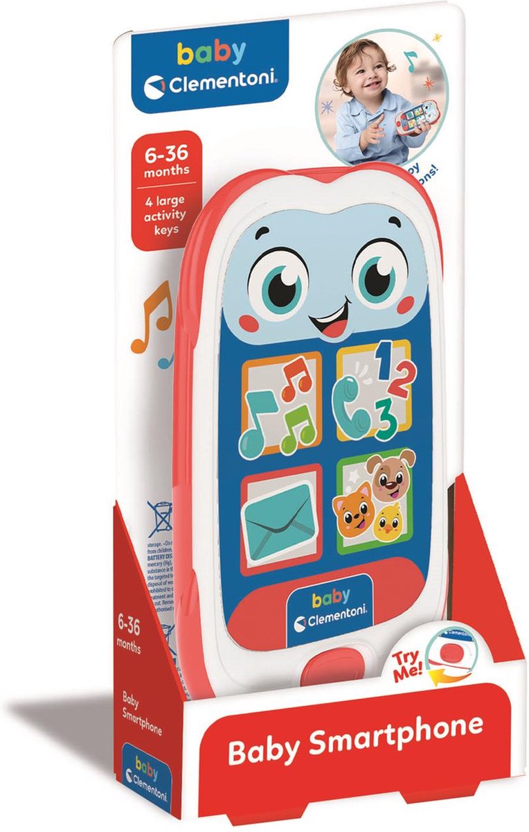 Clementoni Baby - speelgoed telefoon - baby smartphone - met dierengeluiden - 6 tot 36 maanden