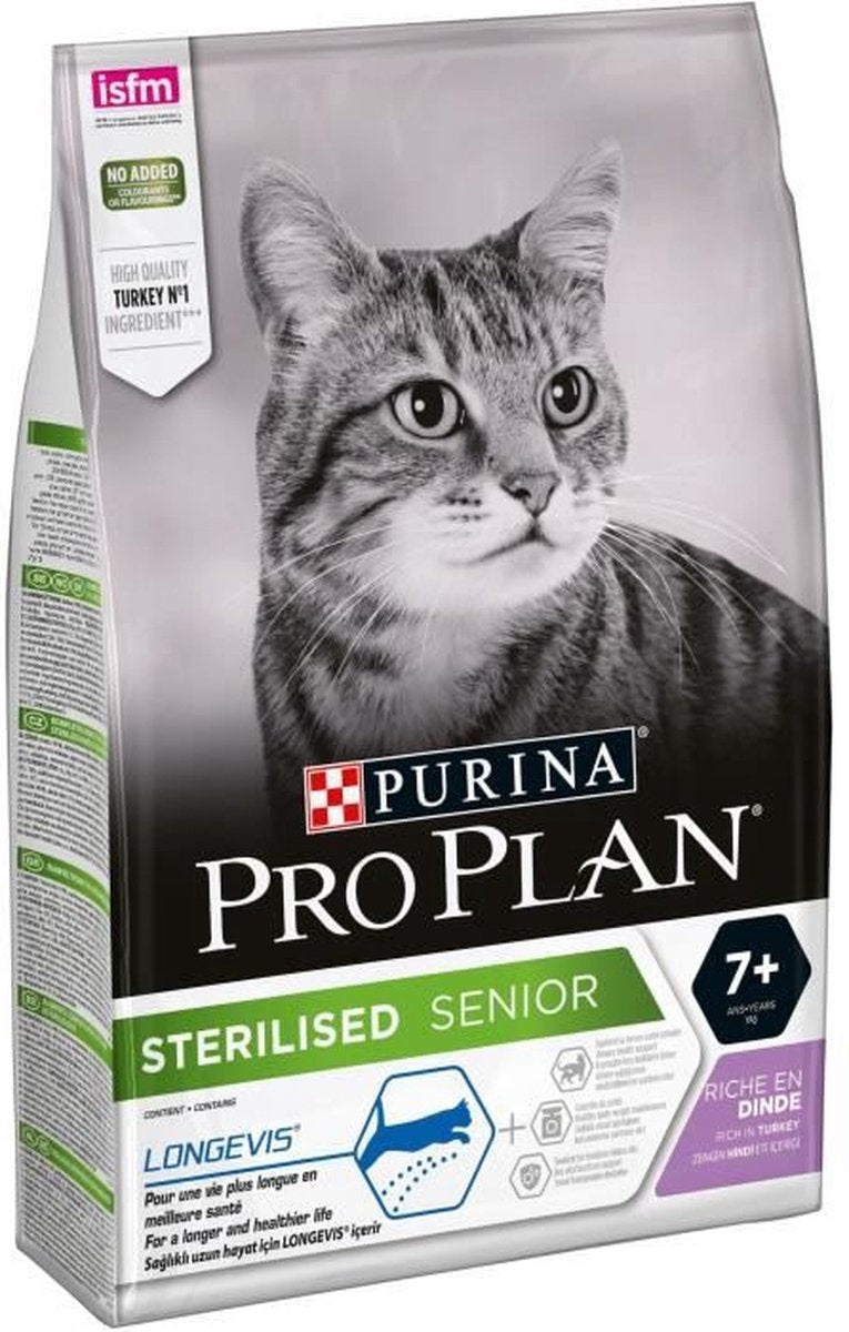 Pro Plan - kattenvoer senior sterilised 7+ - rijk aan kalkoen - 3 kg