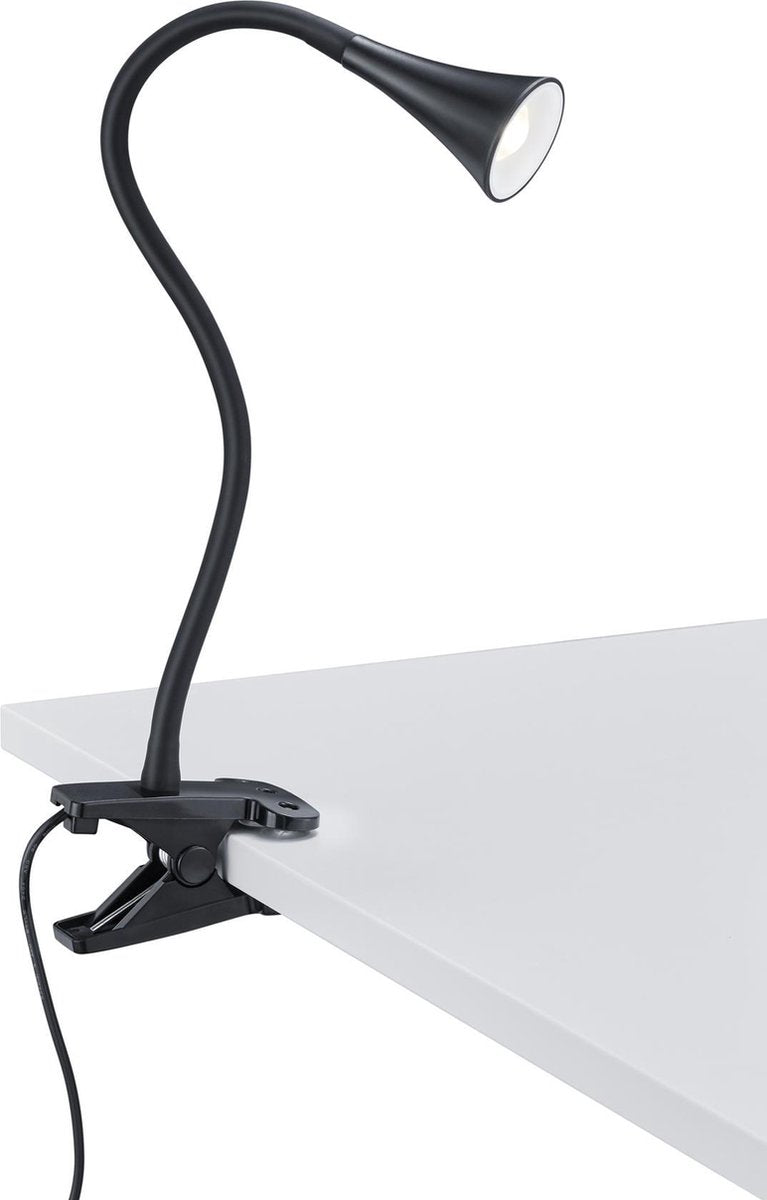 RL LIVE YOUR LIGHT Reality viper - klemlicht - zwart - incl. 1x smd 3w - snoerschakelaar - flexibel - klemlamp