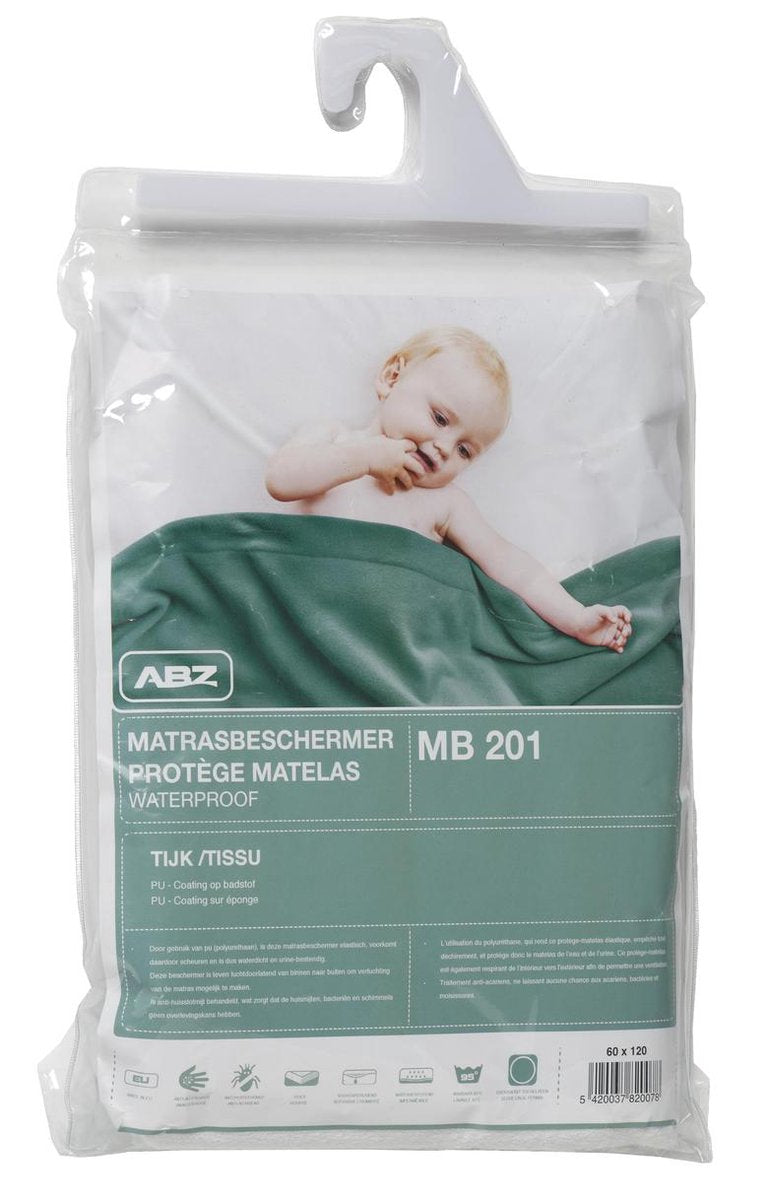 ABZ waterdicht hoeslaken 75x95 cm - wit