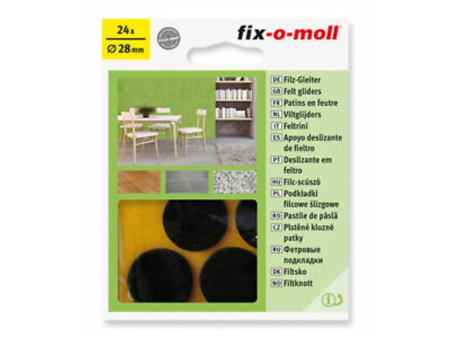 Fix-o-moll viltglijder ø28mm bruin