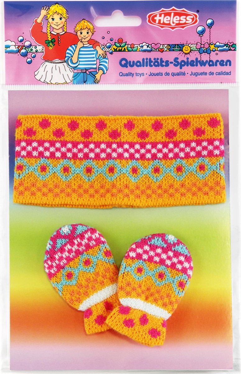 Heless Poppen hoofdband met wanten, 35-45 cm