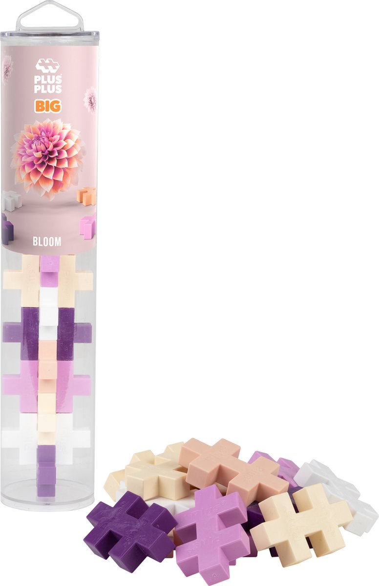 Plus-Plus big tube bloom 15 delige bouwset - 3492 - bouwspeelgoed - constructiespeelgoed - set met bouwstenen - vanaf 1 jaar