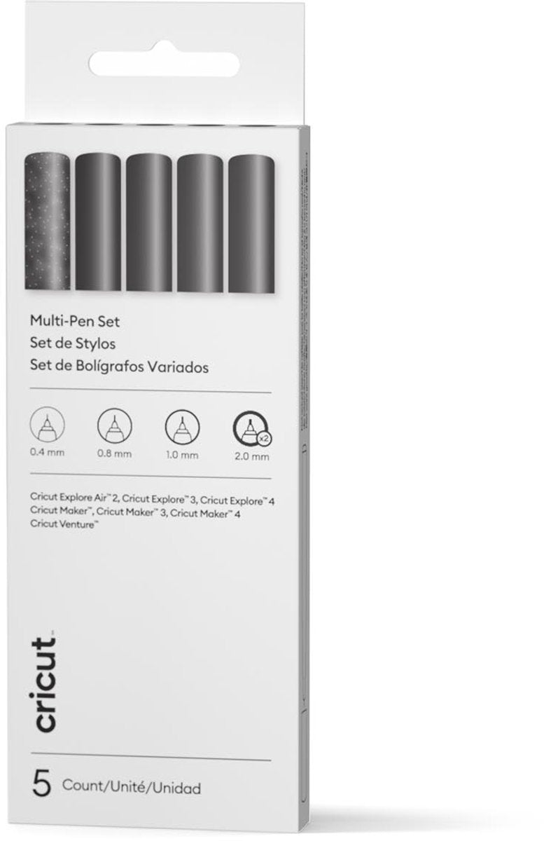 CRICUT explore maker pennen van meerdere diktes – zwart (5 stuks)
