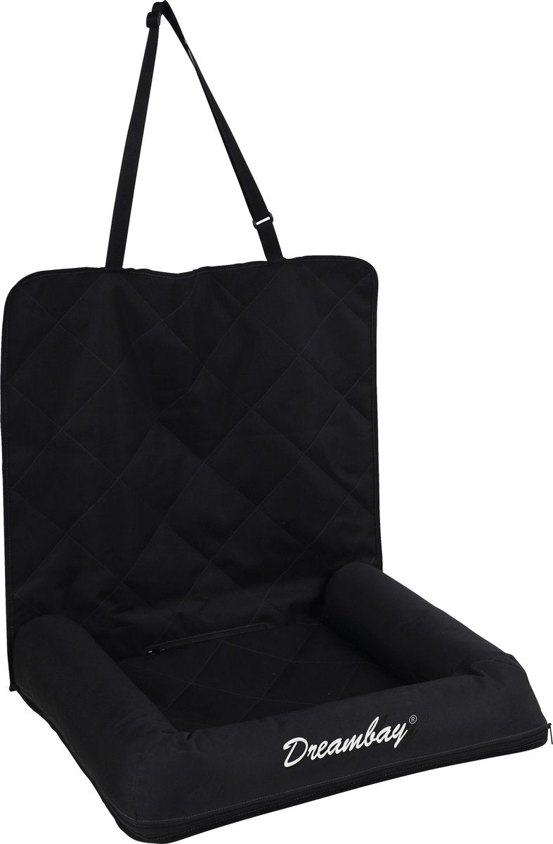 Flamingo Autostoel hond – autostoel dreambay zwart – 59x50x58cm – waterafstotend veilig – wasbare hoes